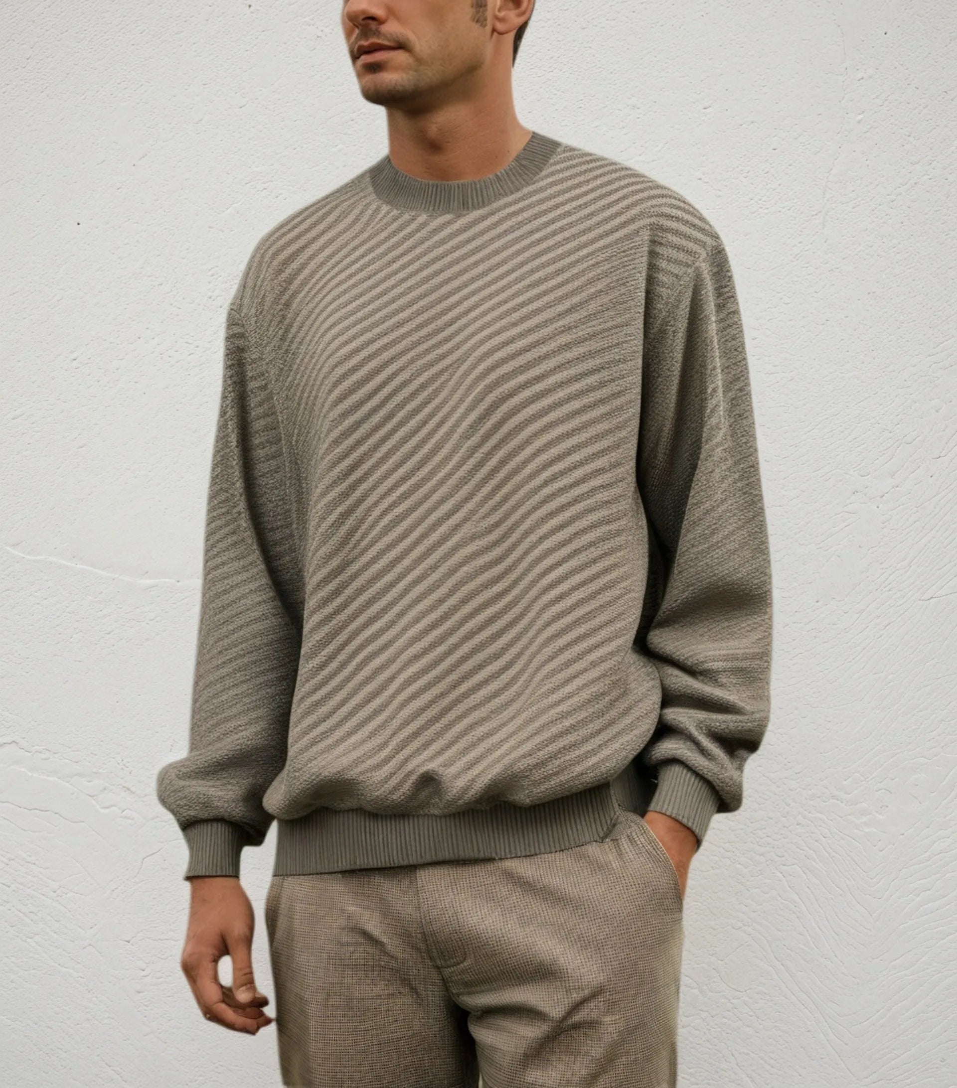 Power Sellers Custom Pattern Autumn Sweater Men's Long-Lasting Crew Neck Pullover