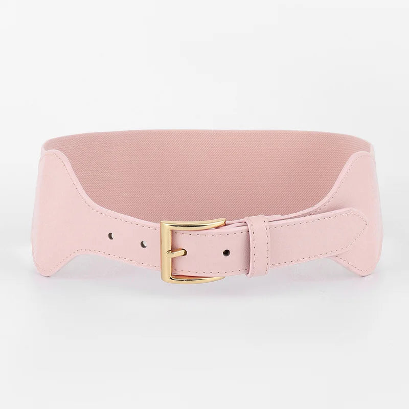 Fashionable Women Dress Belt PU Leather Belts for Ladies Girls  Buckle Woman Waist Chin Dressing Elastic Woman's Belts