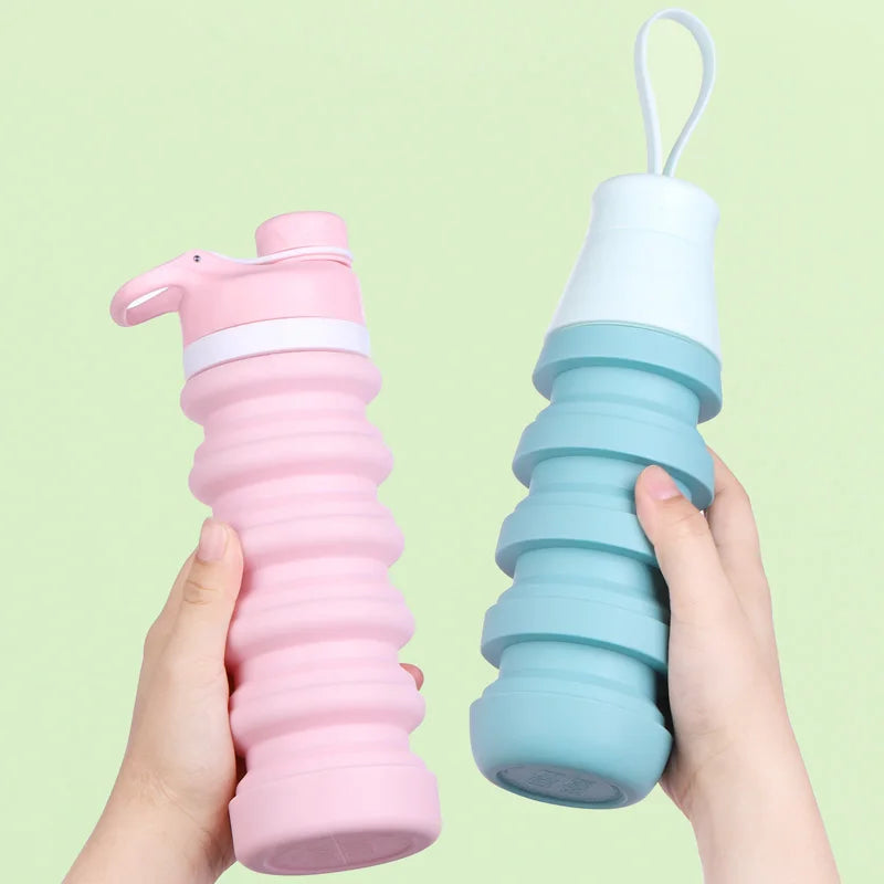 Foldable Sports Drinking Bottle Manufacture BPA Free Collapsible Water Bottle With Custom Logo Botella De Agua