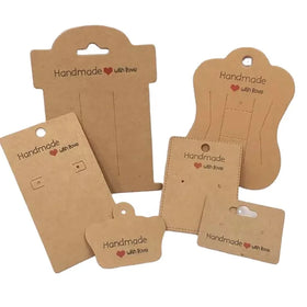 Foil Earring Unique Jewelry Packaging Card Necklace Paper Cardboard Gold Kraft Paper Transfer Printing Custom Cardboard Cutout