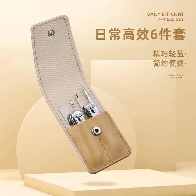 Professional Manicure Tools Wholesale Portable 6PCS Stainless Steel Nail Clipper Travel Grooming Kit Manicure & Pedicure Set