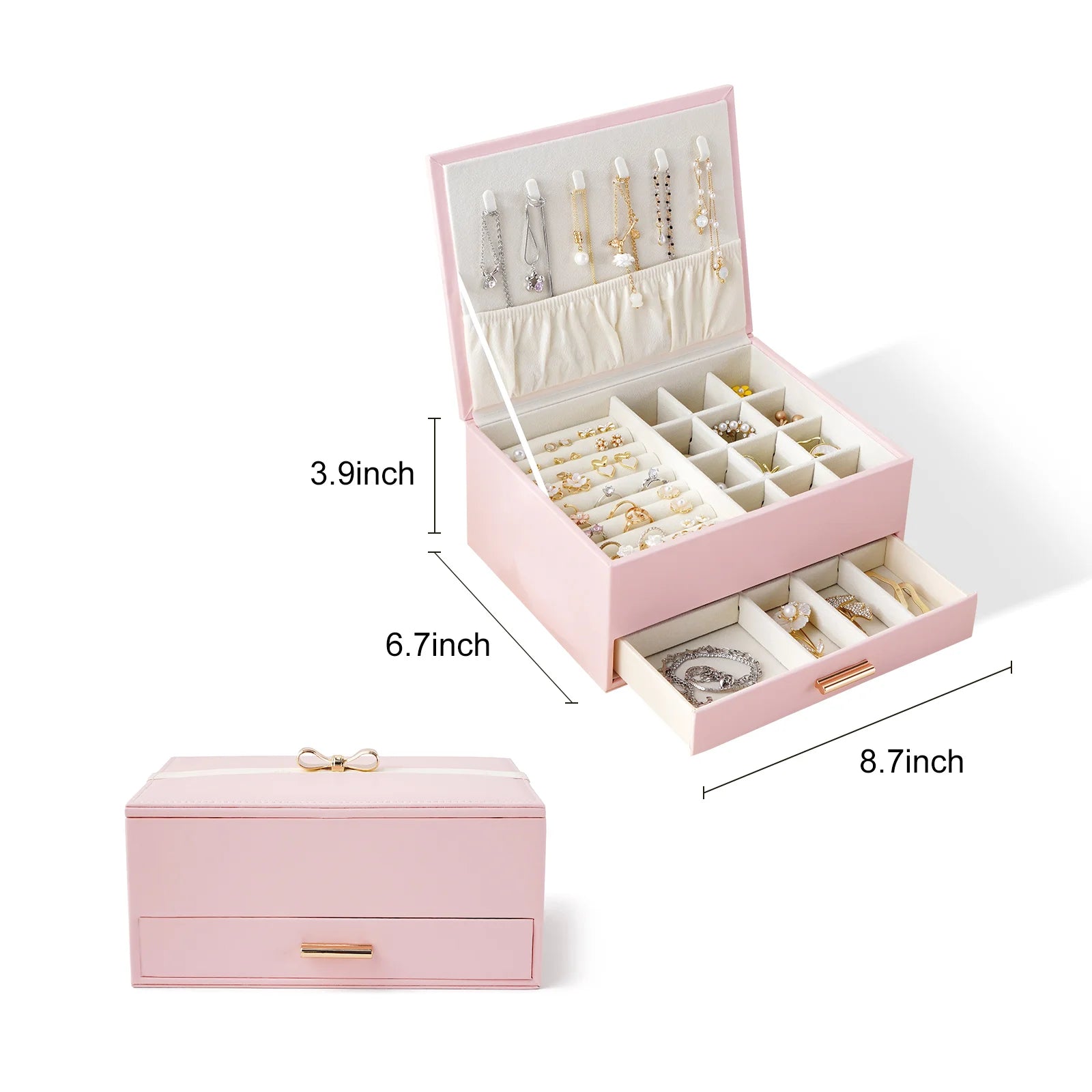 Wholesale Handmade Luxury Large Jewellery Gift Boxes PU Leather Drawer Bracelet Earring Ring Necklace Jewelry Organizer for Girl