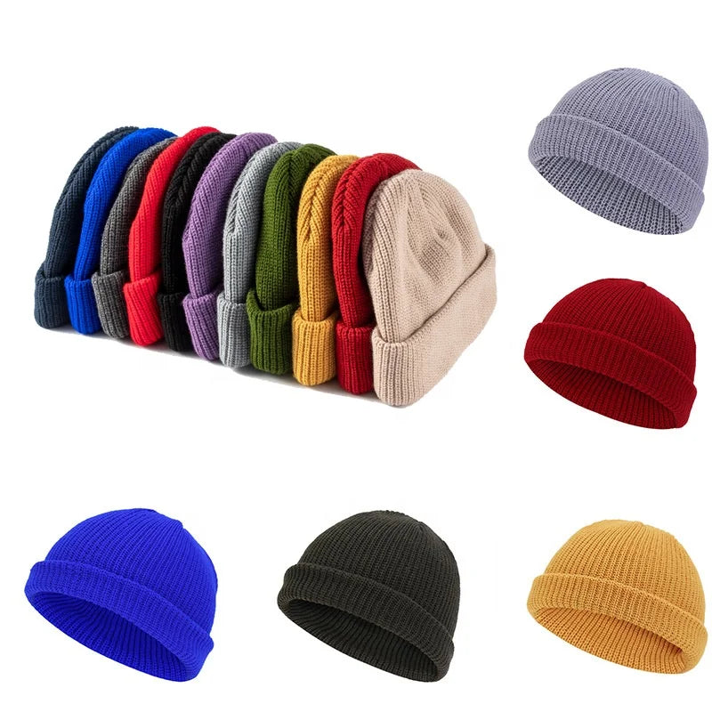 Manufacturers Wholesale Knitted Hats Warm Custom Beanie Embroidery Winter Hat Short Melon Docker Trade Skull Cap