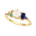 OL1004 Abiding Jewelry Popular Design Gemstone 925 Sterling Silver 14K Gold Plated Women Finger Rings With Mix Stone