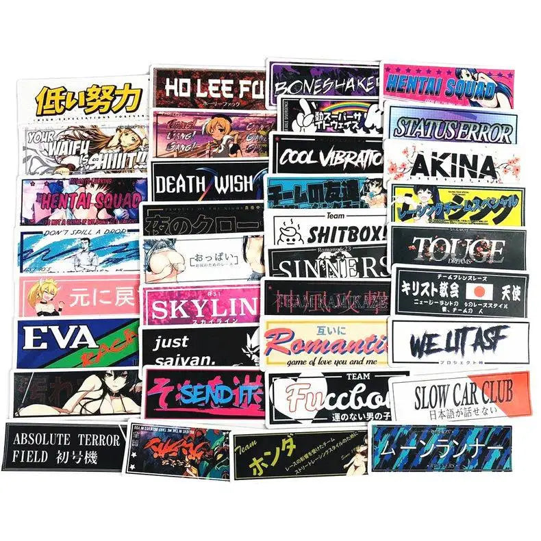 50Pcs New Japan JDM Fashion Logo Graffiti Stickers for Laptop Bottle Car Motorcycle JDM Racing Sticker