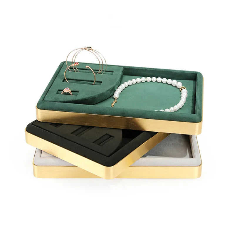 Hot Sale Fine Jewelry Showcase Metal Jewelry Tray Pendant Bracelet Earrings Display Organizer