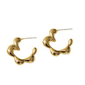 Shescity INS Style Trendy Fashion Simple Designer Brass Material 18K Gold Plated Hoop Earrings Jewelry for Women