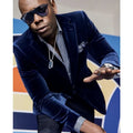 Navy Blue Designer Smoking Velvet Men Blazer Pants 2 Pieces Set Notched Lapel Autumn Formal Wedding Tuxedos Men Suits