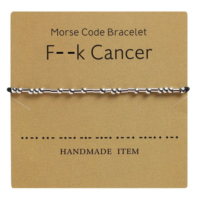 Personalized Card Gold Silver Plated Brass Beads Custom BFF Friend Family I Love You Faith Morse Code Bracelet Jewelry for Women
