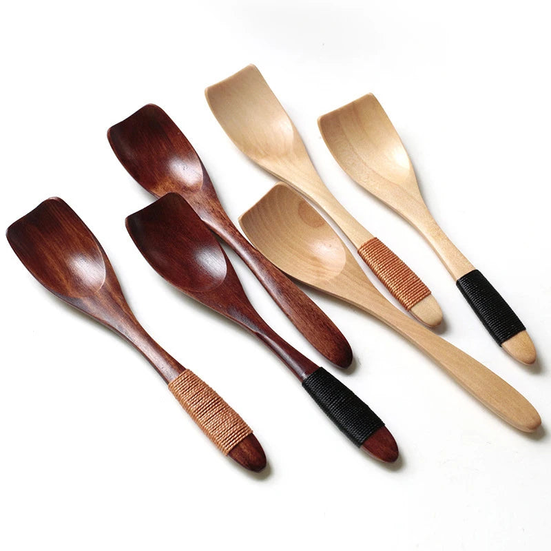 Newest Eco Friendly Wooden Paddle Spoon Scraper Rice Spatula Coffee Teaspoon Mixing Stirring Spoon Scoop Ice Cream Wooden Spoon