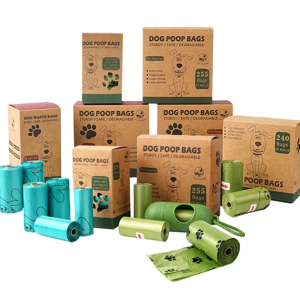 Eco-Friendly Custom Cornstarch Dog Poop Bags Biodegradable Compostable Plastic Wrap for Sustainable Pet Waste Disposal