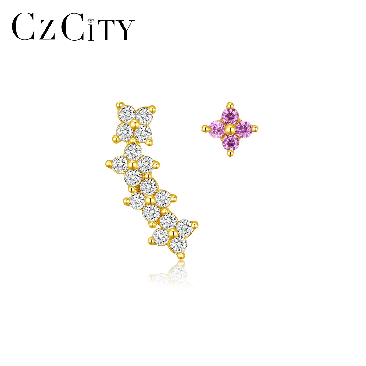 LUOTEEMI Korean Stud Gold Trendy Charm New Earing Tiny Sterling Lady Plated Woman 925 Silver Flower Earring