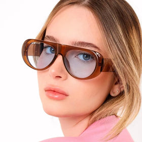 Custom Own logo Fashion Y2k Sunglasses Punk One Piece Fashion Retro Big Frame Blue Lens Shades Oculos De Sol