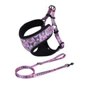 Multicolor Printed Adjustable Protective Buckle Cute Small Dog Harness and Leash Reflective