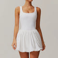 Women's Summer Mini Tennis Romper Athletic Pleated Golf Workout Dress with Built-in Shorts Casual Sundress