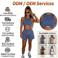 2026 Custom Logo Sleeveless Sexy Women Fitness Yoga Set Women 2 Piece Yoga Low Cut Bra Set Women Seamless Fitness Wear