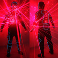 American Talent Show Robot Laser Suit With Red LED Waistcoat Glowing EL Wire Tutu Skirt Dancerwear for Ballet Performance