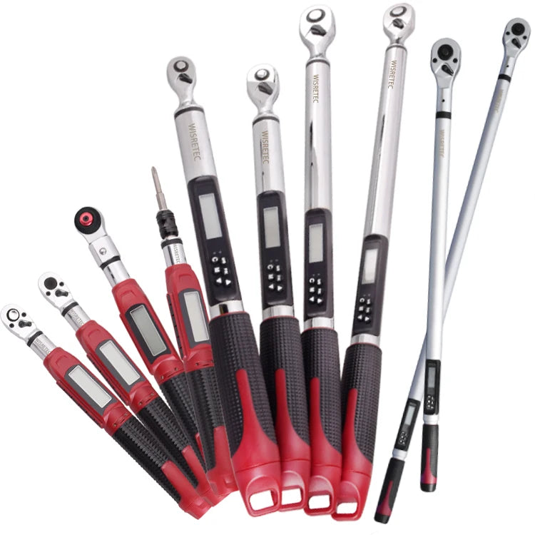 WISRETEC Tool 1/2 High Precision 10-200NM Bike Car Repair Ratchet Spanner Adjustable Drive Digital Display Torque Wrench