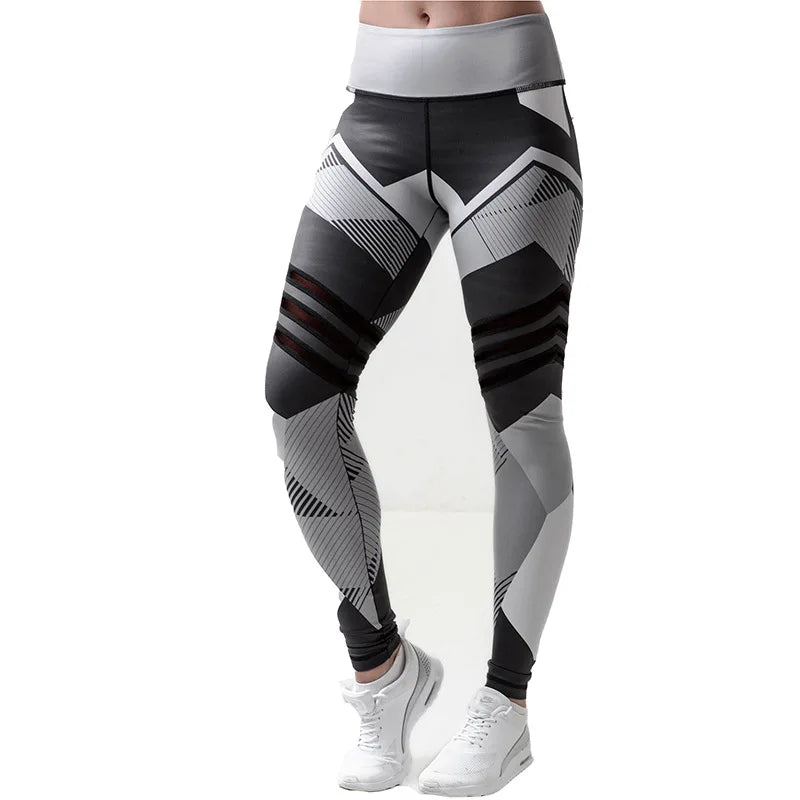 YWKL-6069 New Casual Design Geometric Digital Printing High Waist Leisure Fitness Yoga Sports Leggings Customized logo