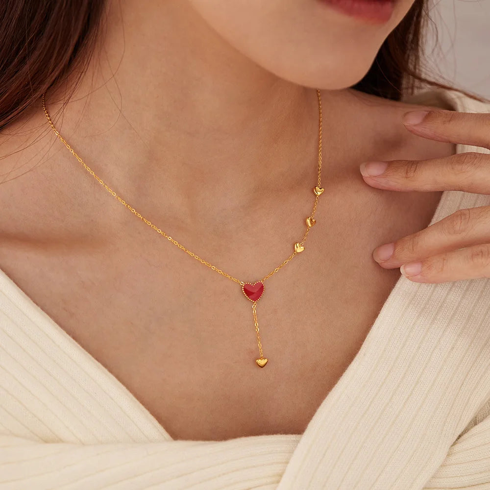 New Japanese and Korean Stainless Steel Gold-plated Starfish Niche High-end Design Inlaid Zircon Ins Style Necklace