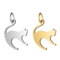 Anima Cute Animal Stainless Steel Wholesale Silver Gold Cat Pendant for Fashion Jewelry Fine Pendant