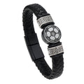 Wholesale Punk Rock Men's Leather Bracelet Fashionable Football Fans Jewelry Bangles & Bracelets Men's Gift