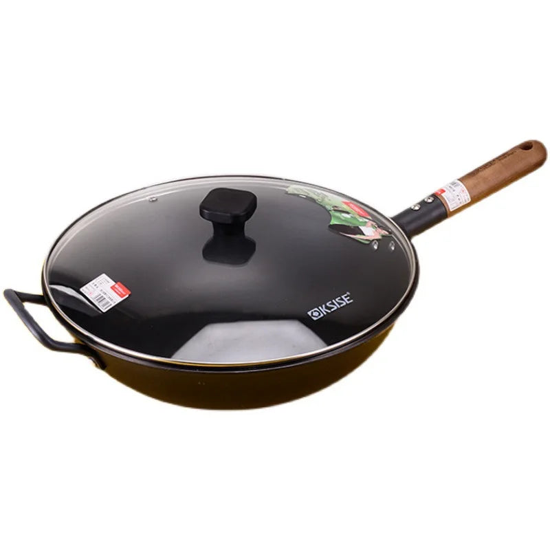 Chinese Style Old Iron Pot Traditional Household Uncoated Cooking Iron Pot Wok Pan