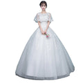 New Arrival O-neck Slim Floor Length Wedding Dresses Prince Style Bridal Gown Cheap Wedding Dresses