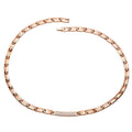 BioMagnetic Jewelry Women Rose Gold Stainless Steel Crystal Jewelry Necklace With Health Energy Stone