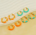 Beimai OEM Vintage Enamel Oil-drip Titanium Steel Earrings