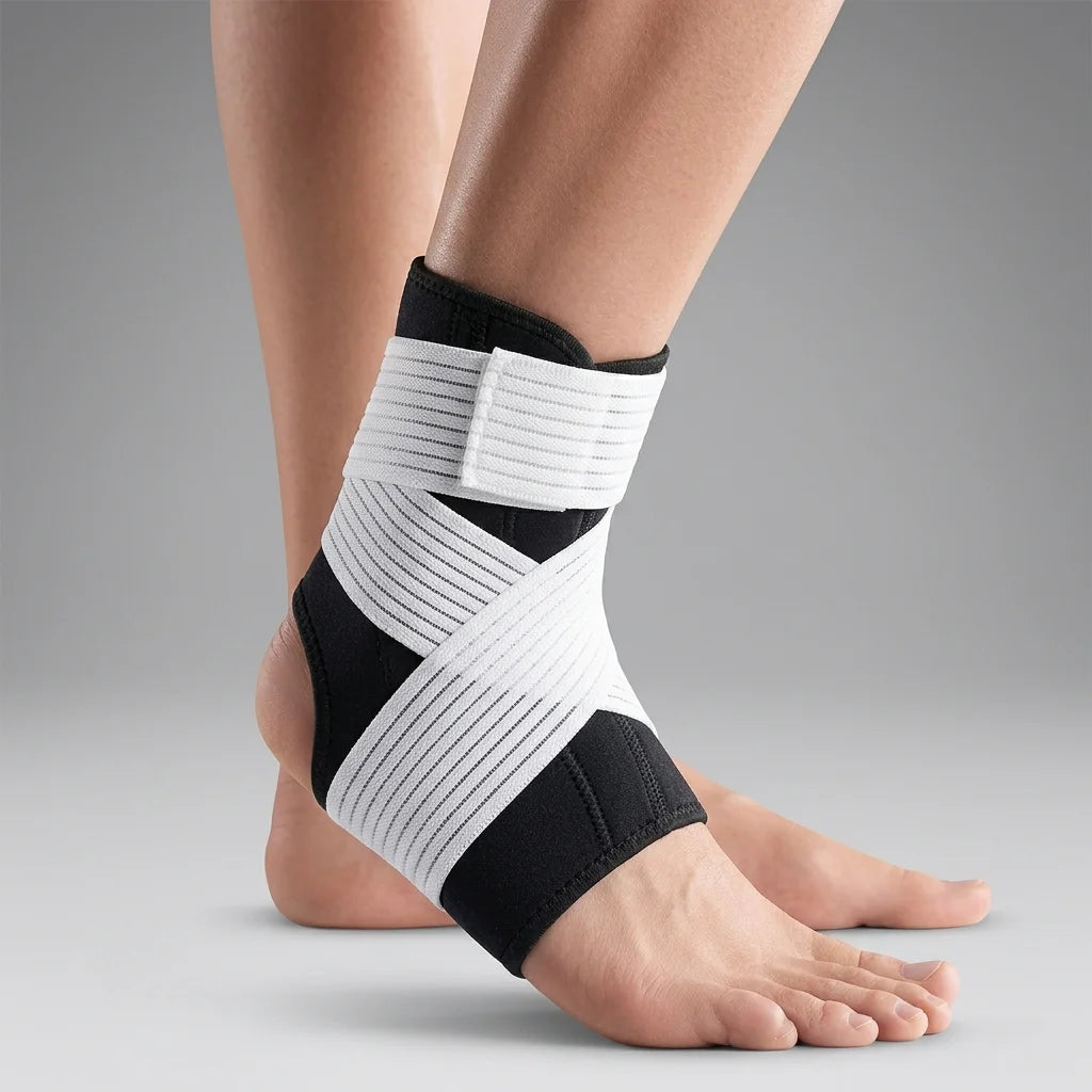 Breathable Elastic Ankle Support Adjustable Fish Ribbon Ankle Brace for Sports Lightweight Ankle Wrap for Pain Relief Men Women