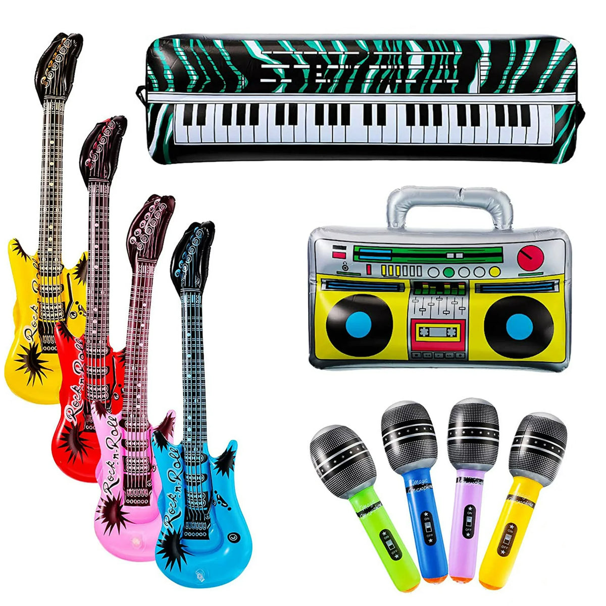 PVC Inflatable Rock Star Toy Party Props for 80's 90's Rock and Roll Party Favors Supplies Customized Size & Logo