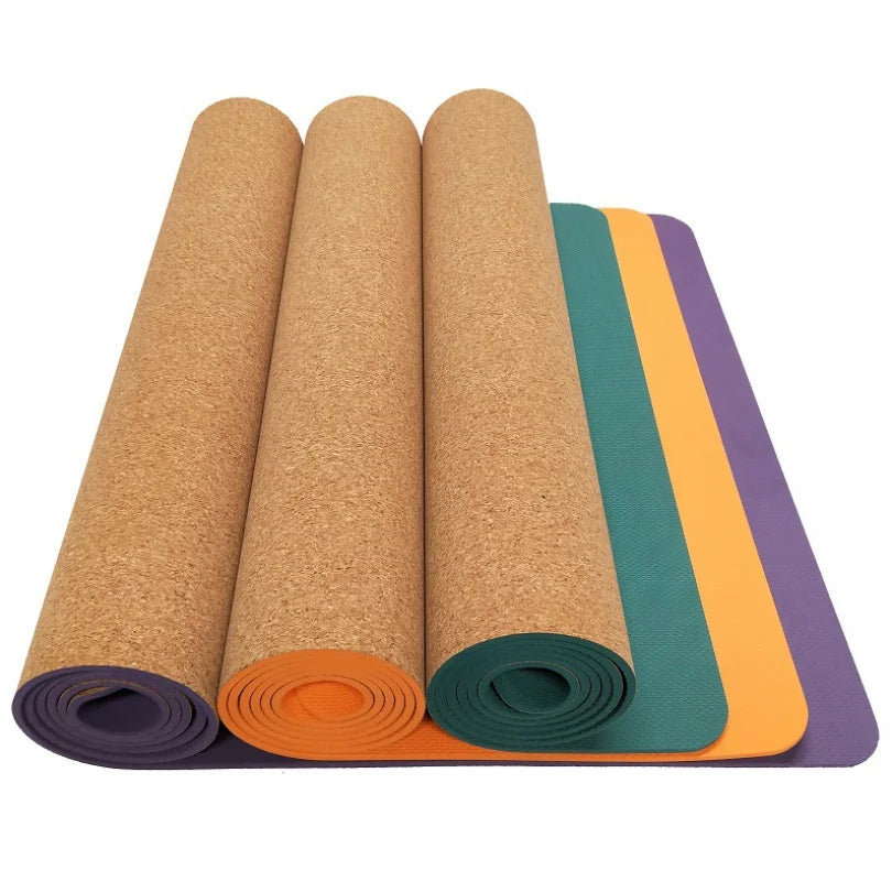 Hot-sale Eco Custom Logo Cork TPE Yoga Mat