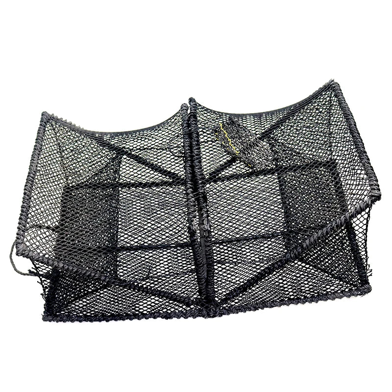High Quality Lobster Trap Strong Folding Square Crab Cage Plastic Coated Fishing Cage Outdoor Shrimp Pot