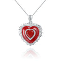 C8235 Abiding Jewelry New Design Heart Pendant Enamel Necklace Red Agate Gemstone Sterling Silver Pendant for Jewelry Making
