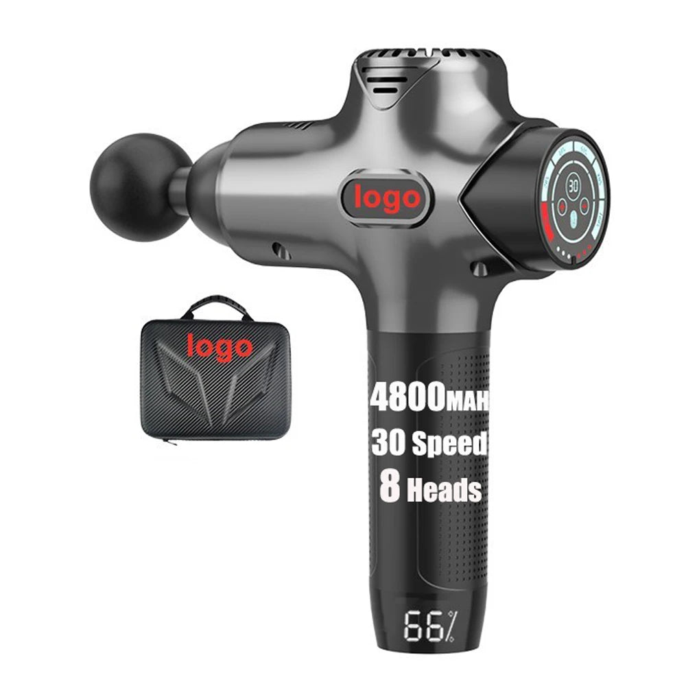 Model 2021 Professional  Powerful Booster Heated 30 Speed Led Touch Screen Deep Fascial Gun Massage Mini Muscle Massage Gun