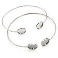 2pcs Fit 12mm Round Cabochon 316 Stainless Steel Super Flexible Bangle Base Bracelet Blank Tray Bezel Setting