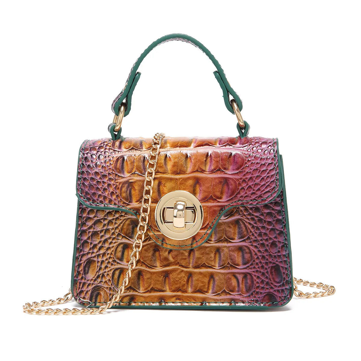 Europe and the United States Cross-border Female Retro Bag Multi-color alligator Texture crocodile Pattern Women Hand Bag