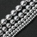 Wholesale Smooth Silver Plated 3/4/6/8/10MM Hematite Stone Beads for Jewelry Making & DIY MegaBDM
