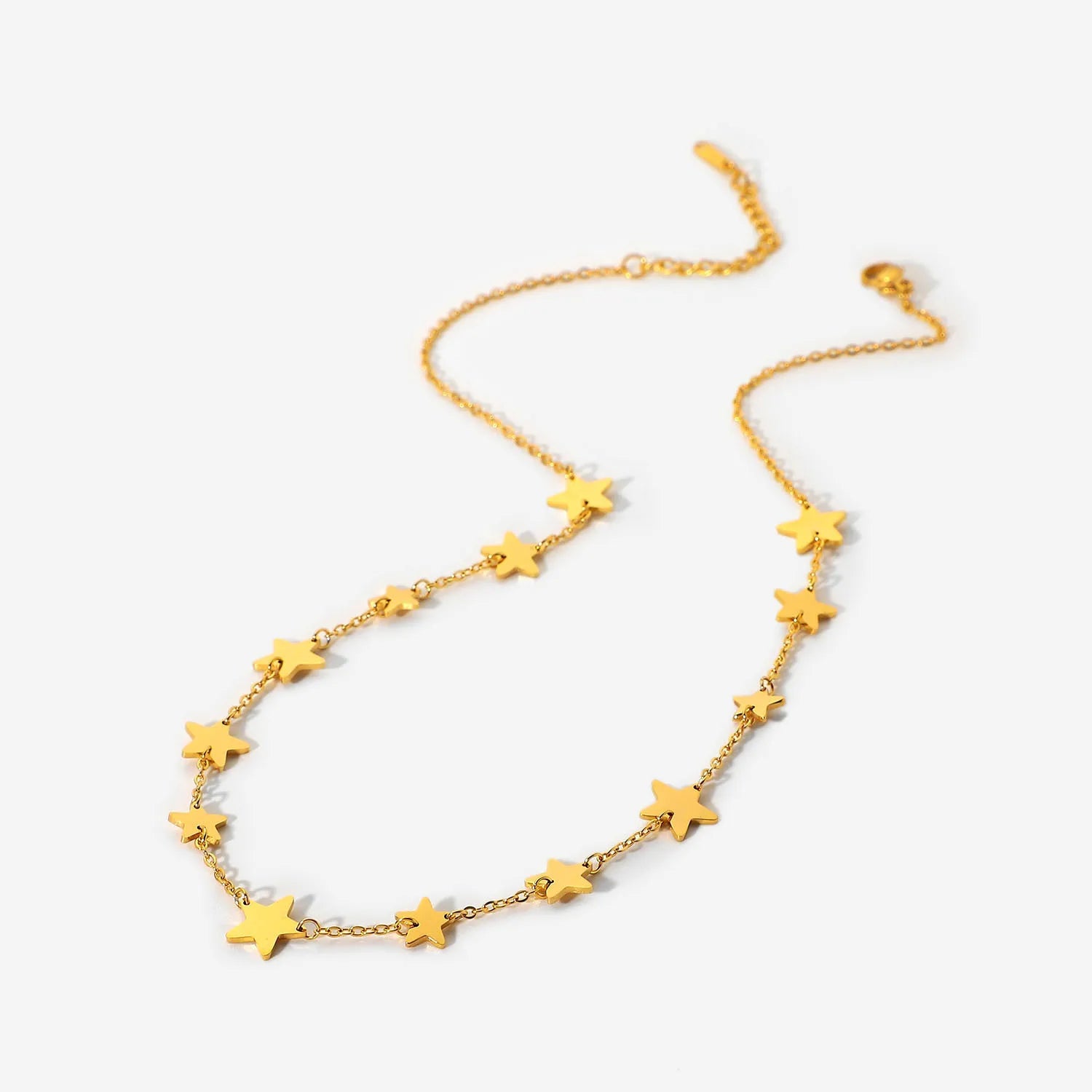 Handmade 18k Gold Plated Stainless Steel Women's Necklace With Zircon Stone Fashionable Pentagon Star Parties Weddings Gifts