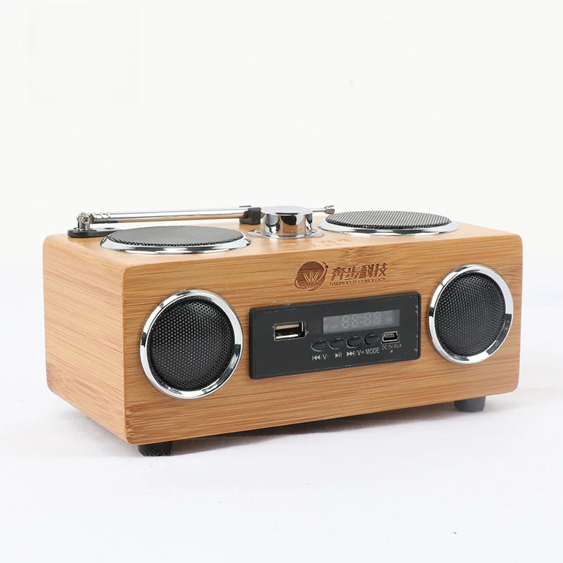 Bamboo Mini Portable Wireless Classic Speaker Sound Business Gift Rechargeable Speaker Bamboo Crafts