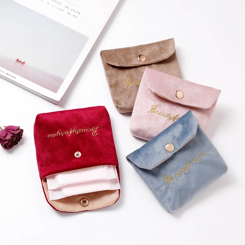 Sanitary Napkin Pouch Girls Maxi Pad Pouch Portable Cute Sanitary Pad Pouch Women Tampon Storage Bag