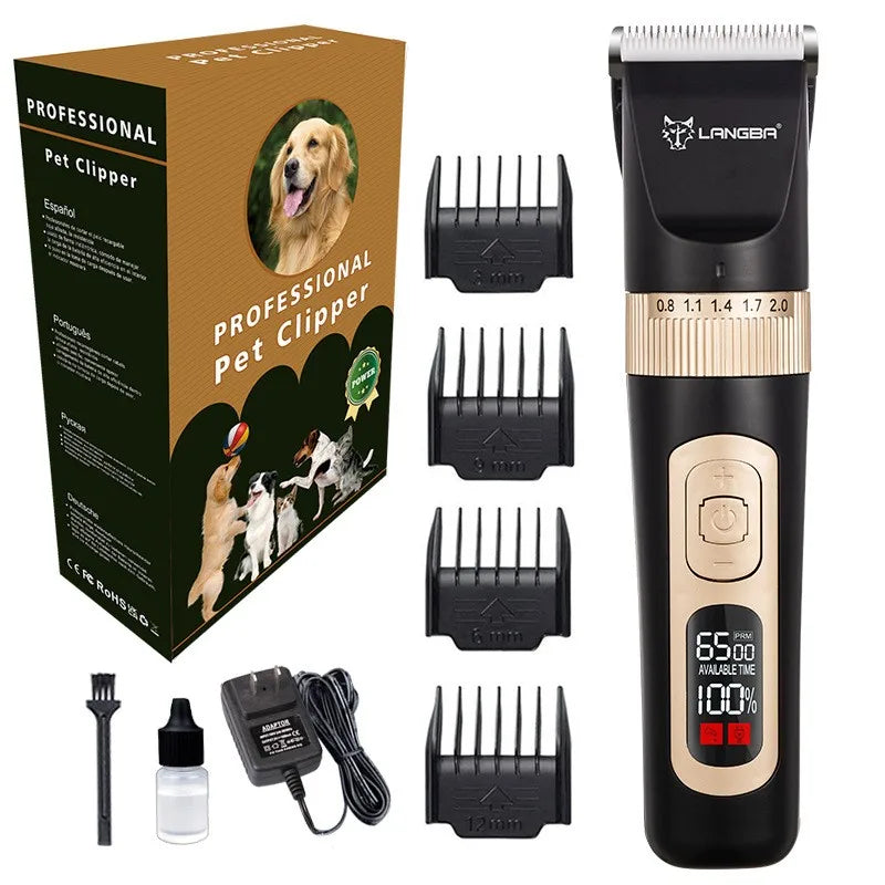 Dog Clippers Low Noise Rechargeable Pet Clipper Cordless Pet Grooming Tool Professional Dog Hair Trimmer Set