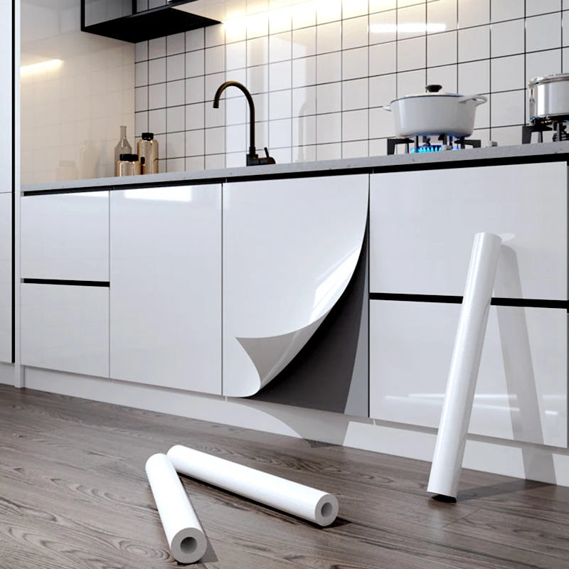 Glossy Waterproof Anti-Oil Self-Adhesive DIY PVC Decorative Film Wallpaper Vinyl Kitchen Sticker for Kitchen Decor