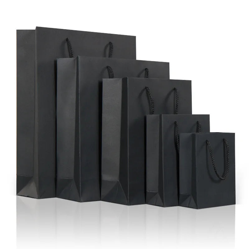 Small Black Paper Bag Gift Shopping Paper Bag With Handles