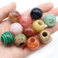 Big 20MM Beads 8MM Large Hole Round Natural Stone Bead Crystal Gemstone Custom Jewelry DIY Accessories Making