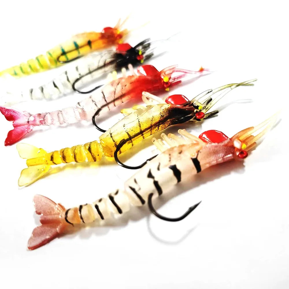Alpha Wholesale Colorful Shrimp Soft Lures Seductive Luminous Soft Fishing Shrimps