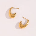 Dreamshow Minimalist Hollow J Shape 18K Gold Plated Hoop Earring Tarnish Free Stainless Steel Earrings Jewelry Women