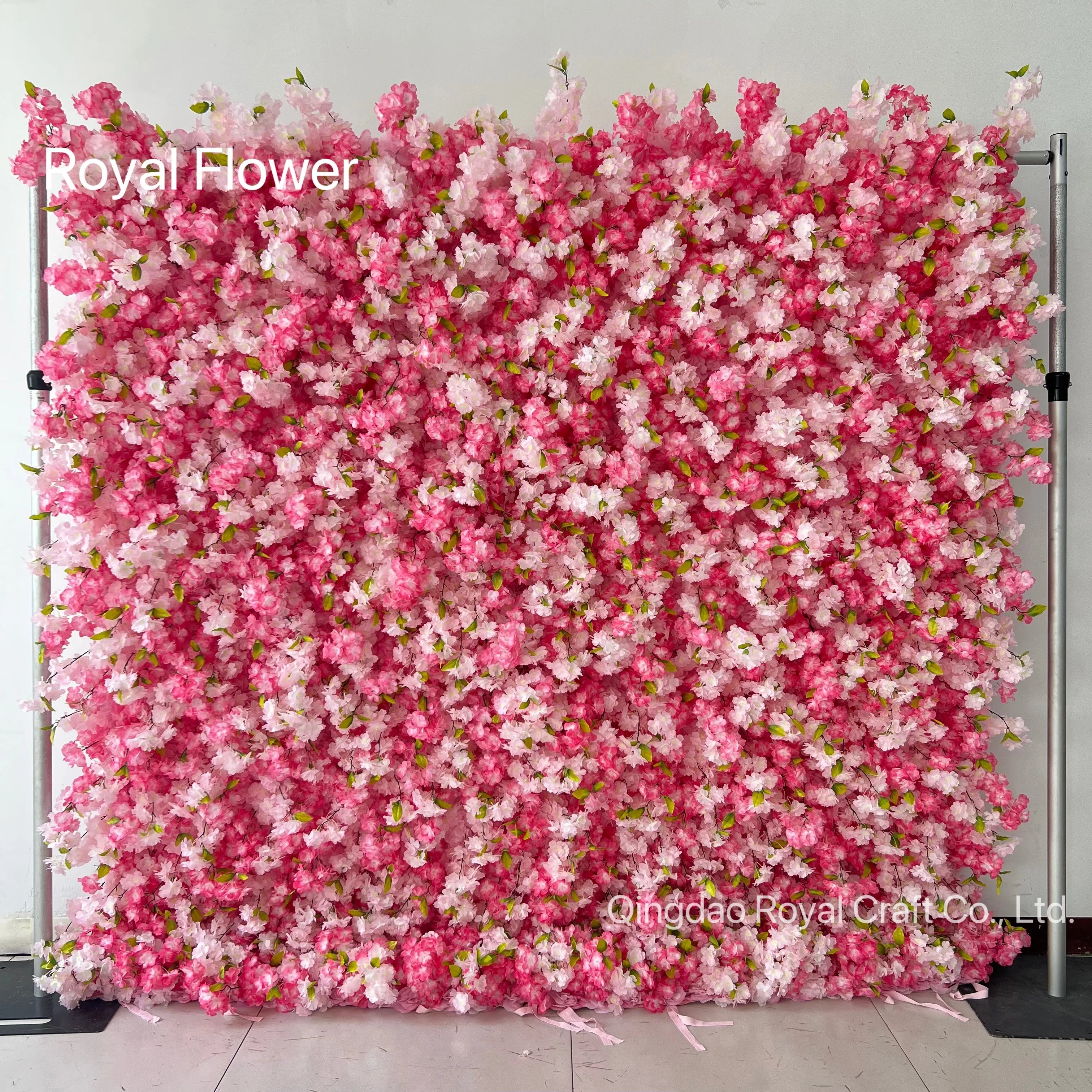 Popular Wholesales Custom  5D Flowers Wall Party Decoration Fabric Cloth Hanging Artificial Flower Wall for Wedding Decoration