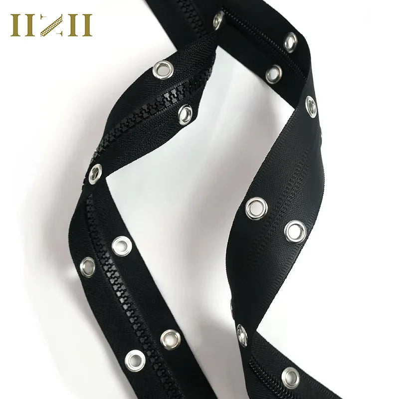 Eco-Friendly Waterproof Zipper with Hole Eyelet Plastic Nylon Zipper